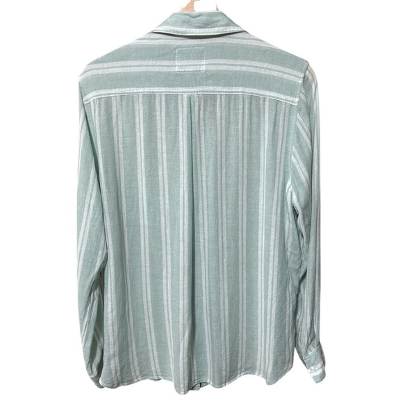 EUC - Rails Juniper Stripe Charli Front Button Sheer Shirt - Size L - Picture 5 of 5